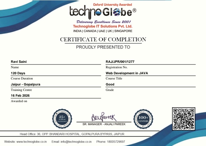 Web Development in JAVA